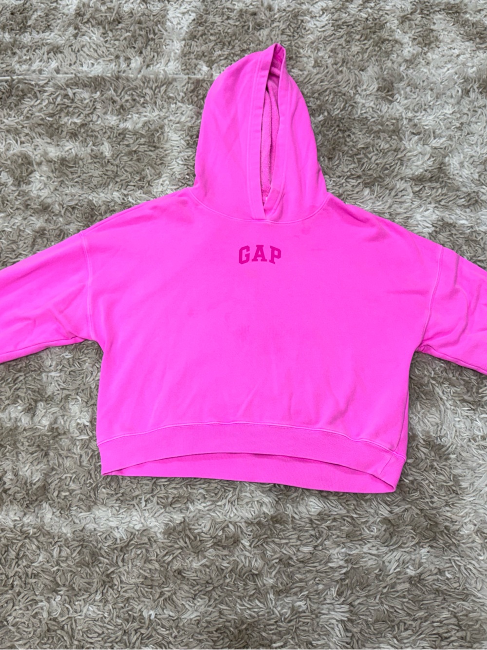 GAP Girls' Bright Pink Cropped Hoodie